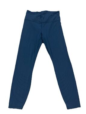 Athleta Women’s Size S Blue Leggings With Air Holes In Legs Breathable Pockets